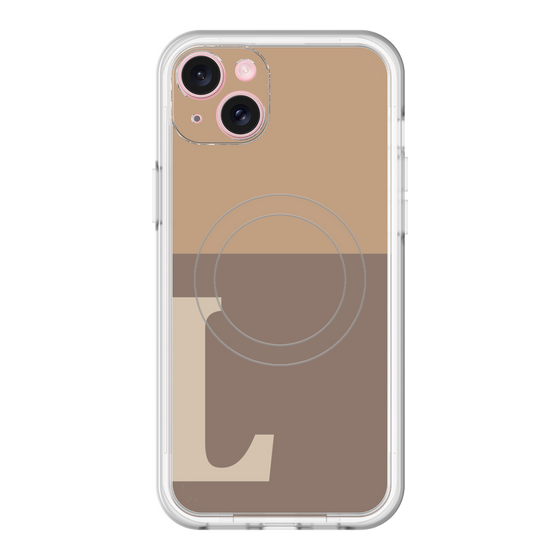 スリムプロテクションプレミアムケース with MagSafe［ オリジナル - initial two tone - L brown ］