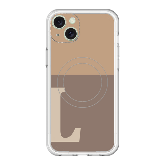 スリムプロテクションプレミアムケース with MagSafe［ オリジナル - initial two tone - L brown ］
