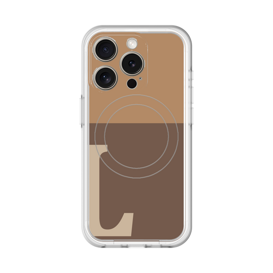 スリムプロテクションプレミアムケース with MagSafe［ オリジナル - initial two tone - L brown ］