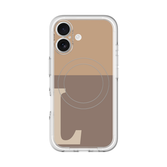 スリムプロテクションプレミアムケース with MagSafe［ オリジナル - initial two tone - L brown ］