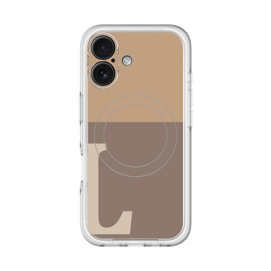 スリムプロテクションプレミアムケース with MagSafe［ オリジナル - initial two tone - L brown ］