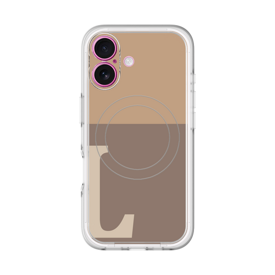 スリムプロテクションプレミアムケース with MagSafe［ オリジナル - initial two tone - L brown ］