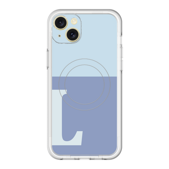 スリムプロテクションプレミアムケース with MagSafe［ オリジナル - initial two tone - L blue ］