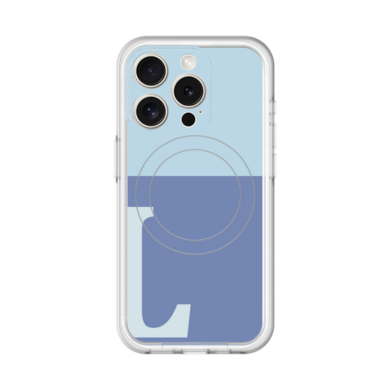 スリムプロテクションプレミアムケース with MagSafe［ オリジナル - initial two tone - L blue ］