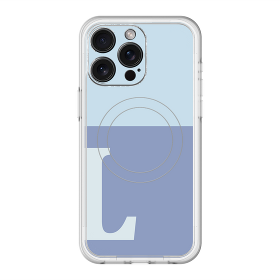 スリムプロテクションプレミアムケース with MagSafe［ オリジナル - initial two tone - L blue ］