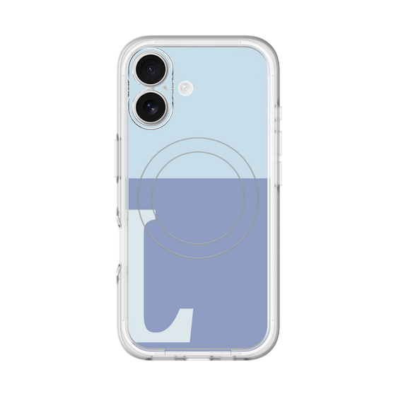 スリムプロテクションプレミアムケース with MagSafe［ オリジナル - initial two tone - L blue ］