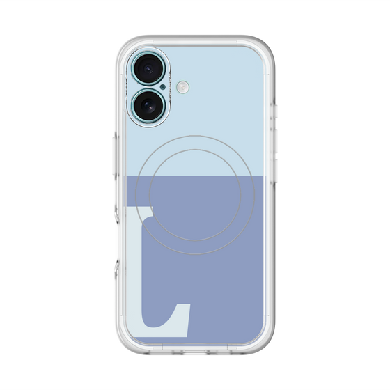 スリムプロテクションプレミアムケース with MagSafe［ オリジナル - initial two tone - L blue ］