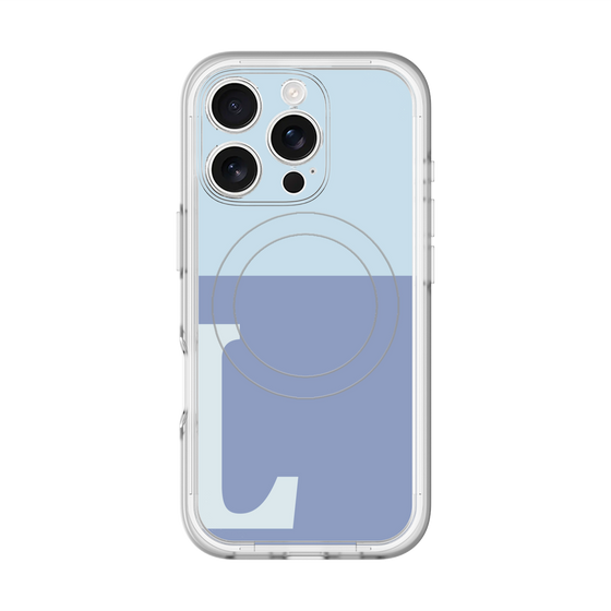 スリムプロテクションプレミアムケース with MagSafe［ オリジナル - initial two tone - L blue ］