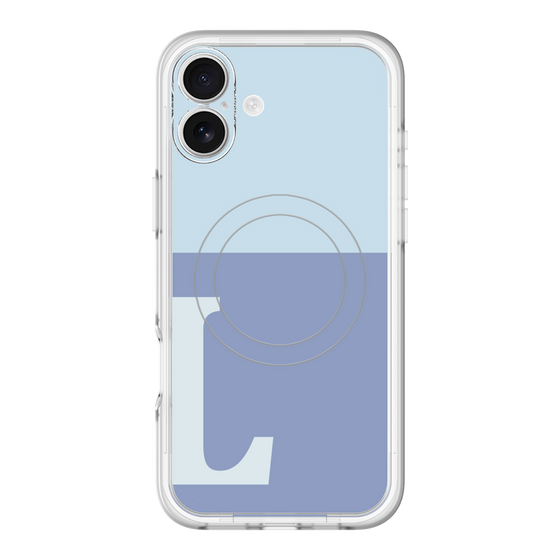 スリムプロテクションプレミアムケース with MagSafe［ オリジナル - initial two tone - L blue ］
