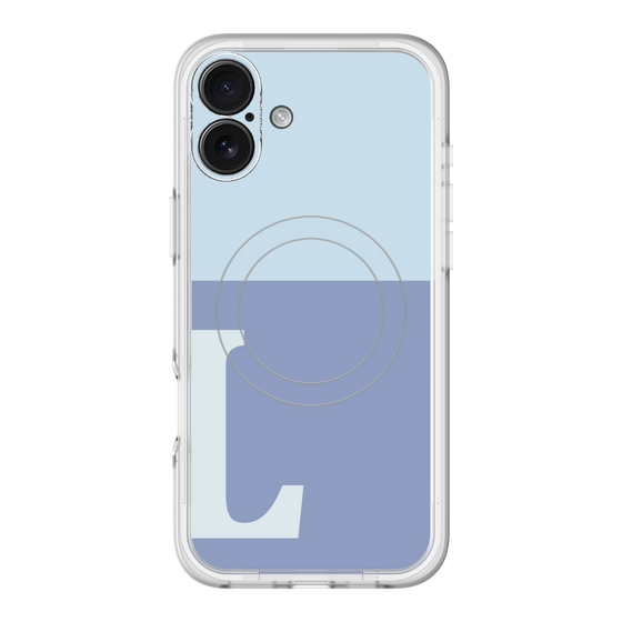 スリムプロテクションプレミアムケース with MagSafe［ オリジナル - initial two tone - L blue ］