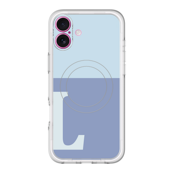 スリムプロテクションプレミアムケース with MagSafe［ オリジナル - initial two tone - L blue ］