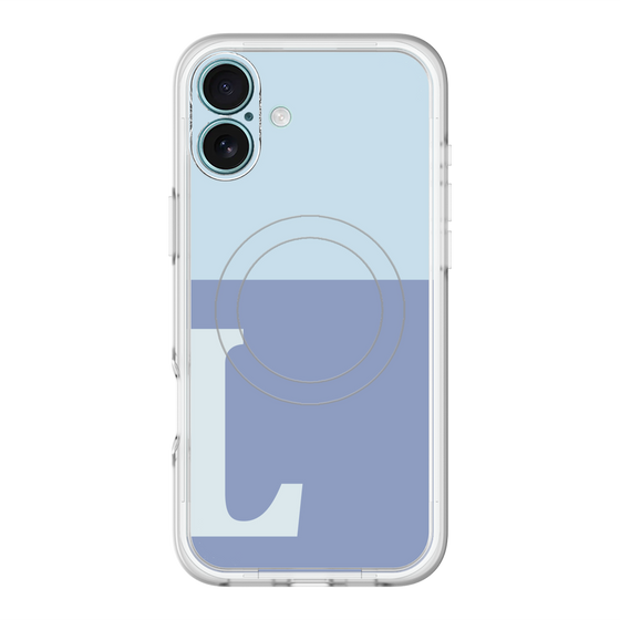 スリムプロテクションプレミアムケース with MagSafe［ オリジナル - initial two tone - L blue ］