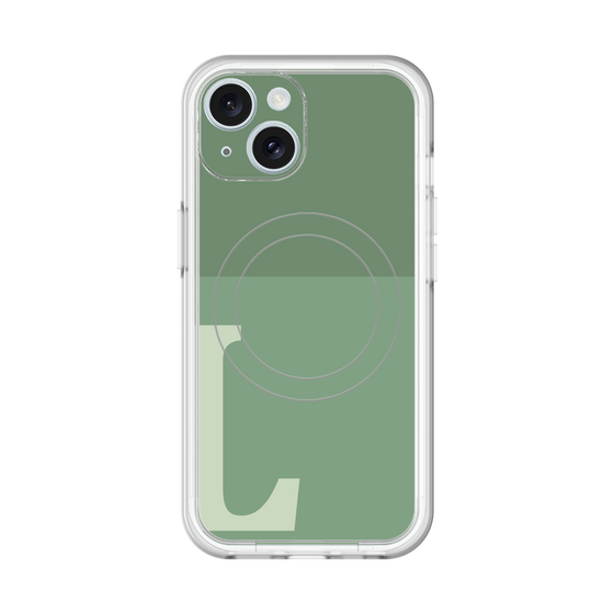 スリムプロテクションプレミアムケース with MagSafe［ オリジナル - initial two tone - L green ］