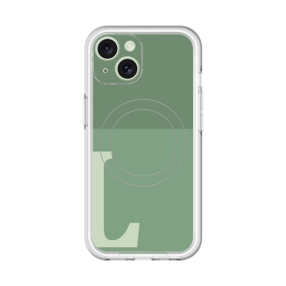 スリムプロテクションプレミアムケース with MagSafe［ オリジナル - initial two tone - L green ］