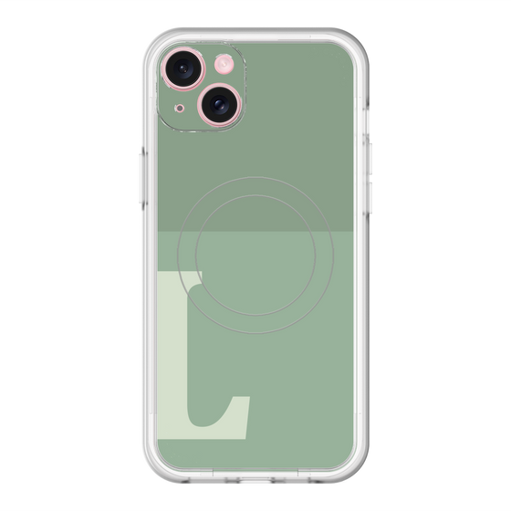 スリムプロテクションプレミアムケース with MagSafe［ オリジナル - initial two tone - L green ］
