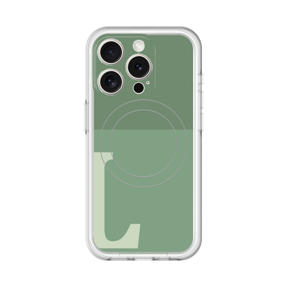 スリムプロテクションプレミアムケース with MagSafe［ オリジナル - initial two tone - L green ］