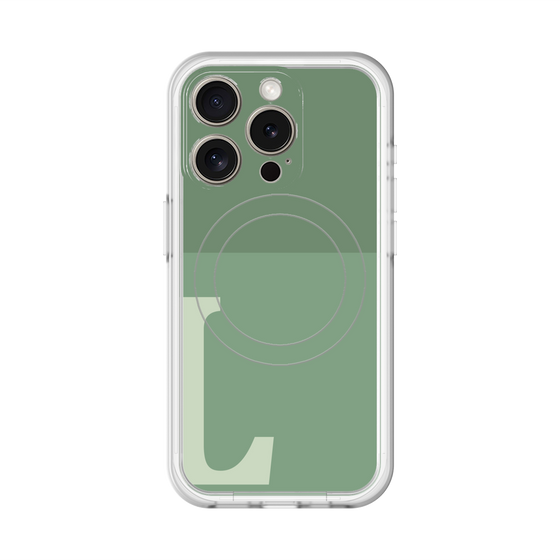 スリムプロテクションプレミアムケース with MagSafe［ オリジナル - initial two tone - L green ］