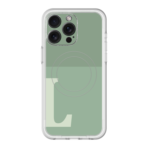 スリムプロテクションプレミアムケース with MagSafe［ オリジナル - initial two tone - L green ］