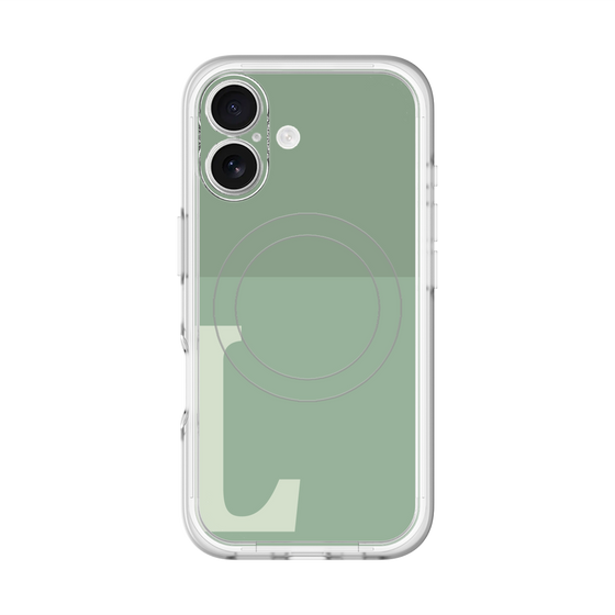 スリムプロテクションプレミアムケース with MagSafe［ オリジナル - initial two tone - L green ］