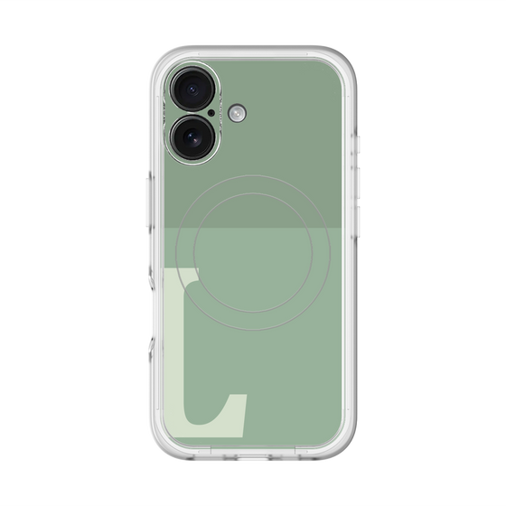 スリムプロテクションプレミアムケース with MagSafe［ オリジナル - initial two tone - L green ］