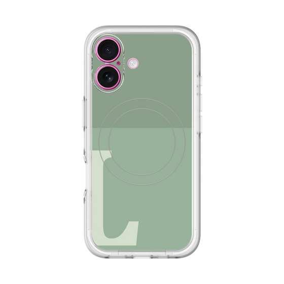 スリムプロテクションプレミアムケース with MagSafe［ オリジナル - initial two tone - L green ］