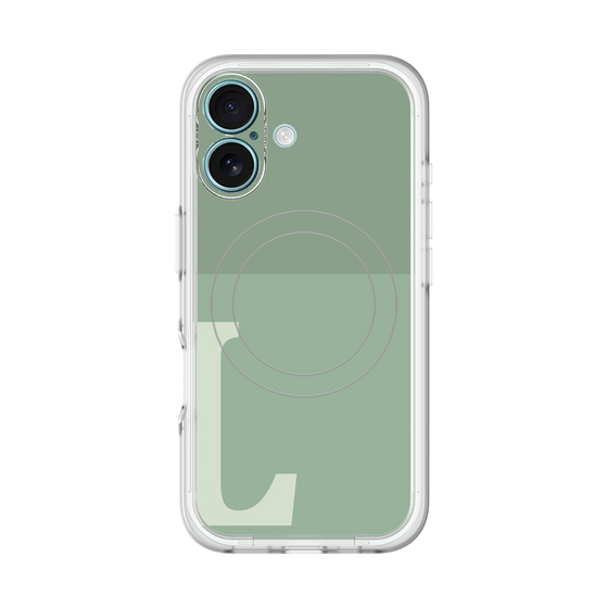 スリムプロテクションプレミアムケース with MagSafe［ オリジナル - initial two tone - L green ］