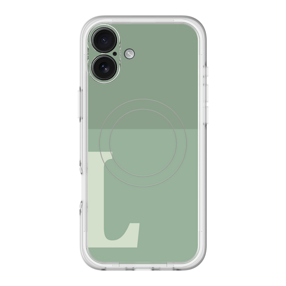 スリムプロテクションプレミアムケース with MagSafe［ オリジナル - initial two tone - L green ］
