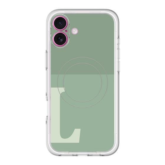 スリムプロテクションプレミアムケース with MagSafe［ オリジナル - initial two tone - L green ］