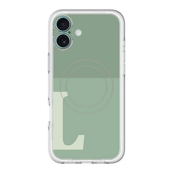スリムプロテクションプレミアムケース with MagSafe［ オリジナル - initial two tone - L green ］
