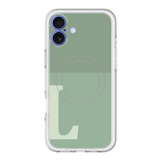 スリムプロテクションプレミアムケース with MagSafe［ オリジナル - initial two tone - L green ］