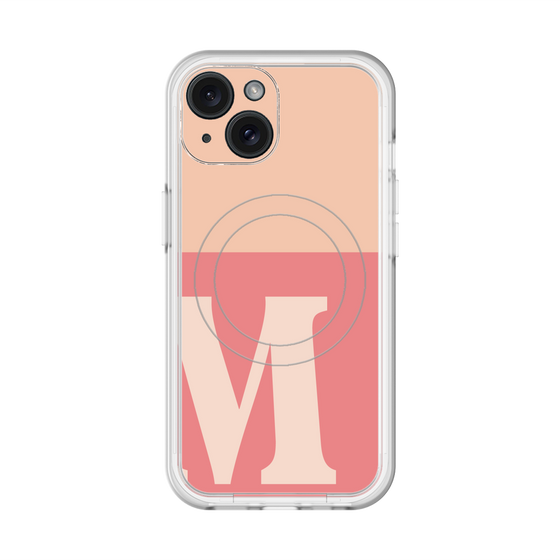 スリムプロテクションプレミアムケース with MagSafe［ オリジナル - initial two tone - M pink ］