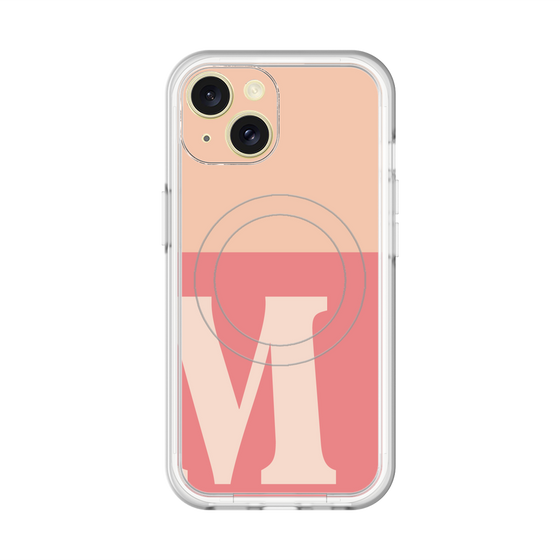 スリムプロテクションプレミアムケース with MagSafe［ オリジナル - initial two tone - M pink ］