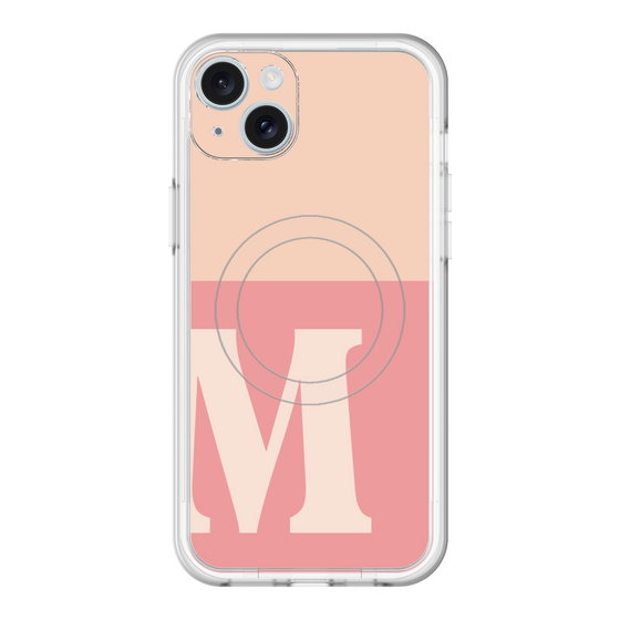 スリムプロテクションプレミアムケース with MagSafe［ オリジナル - initial two tone - M pink ］