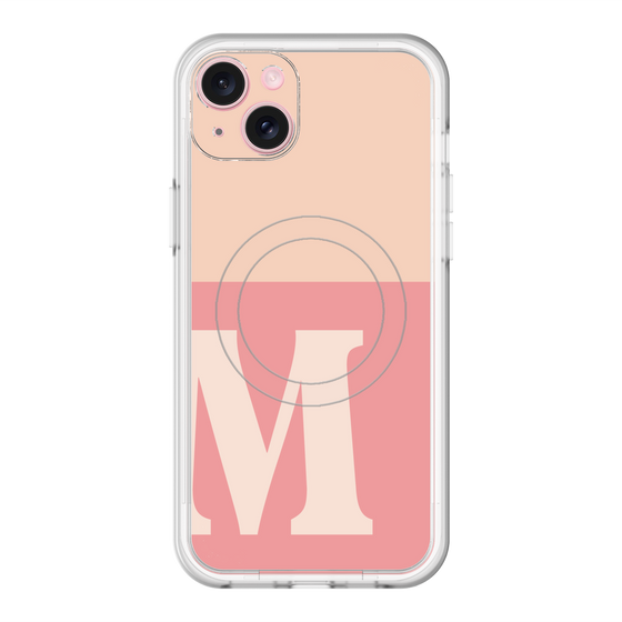 スリムプロテクションプレミアムケース with MagSafe［ オリジナル - initial two tone - M pink ］