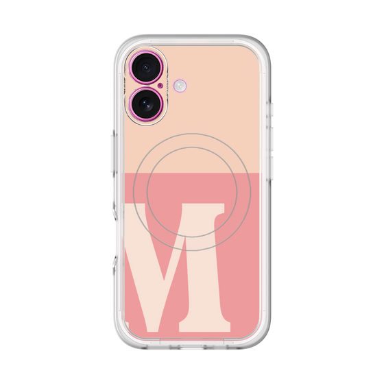スリムプロテクションプレミアムケース with MagSafe［ オリジナル - initial two tone - M pink ］