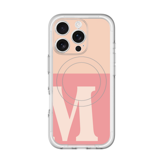 スリムプロテクションプレミアムケース with MagSafe［ オリジナル - initial two tone - M pink ］