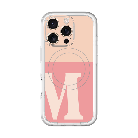 スリムプロテクションプレミアムケース with MagSafe［ オリジナル - initial two tone - M pink ］