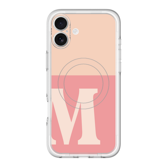 スリムプロテクションプレミアムケース with MagSafe［ オリジナル - initial two tone - M pink ］