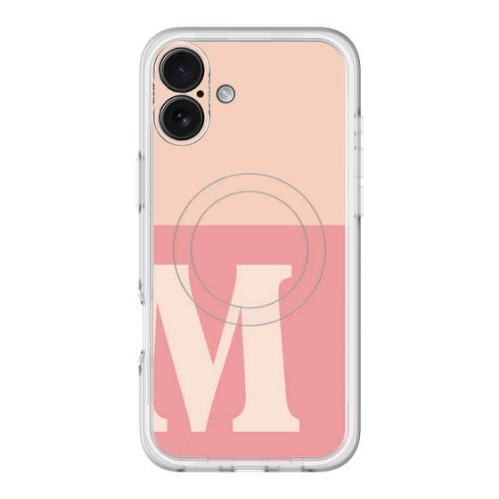 スリムプロテクションプレミアムケース with MagSafe［ オリジナル - initial two tone - M pink ］