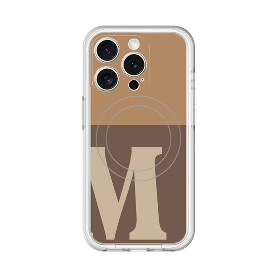 スリムプロテクションプレミアムケース with MagSafe［ オリジナル - initial two tone - M brown ］