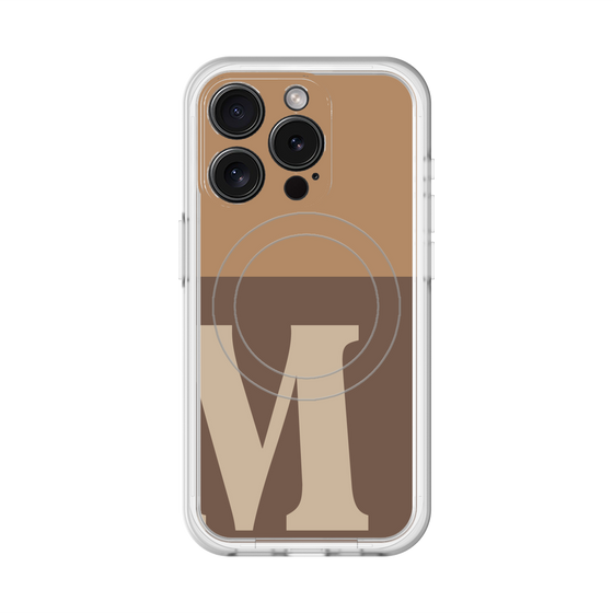 スリムプロテクションプレミアムケース with MagSafe［ オリジナル - initial two tone - M brown ］