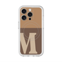 スリムプロテクションプレミアムケース with MagSafe［ オリジナル - initial two tone - M brown ］
