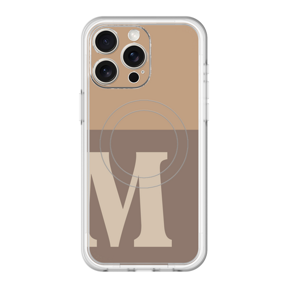 スリムプロテクションプレミアムケース with MagSafe［ オリジナル - initial two tone - M brown ］