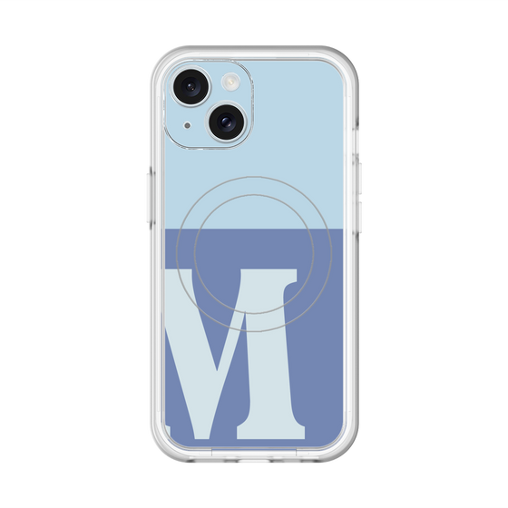 スリムプロテクションプレミアムケース with MagSafe［ オリジナル - initial two tone - M blue ］