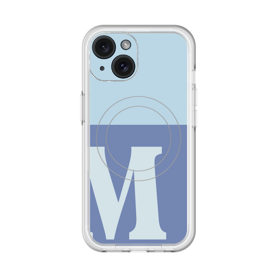 スリムプロテクションプレミアムケース with MagSafe［ オリジナル - initial two tone - M blue ］