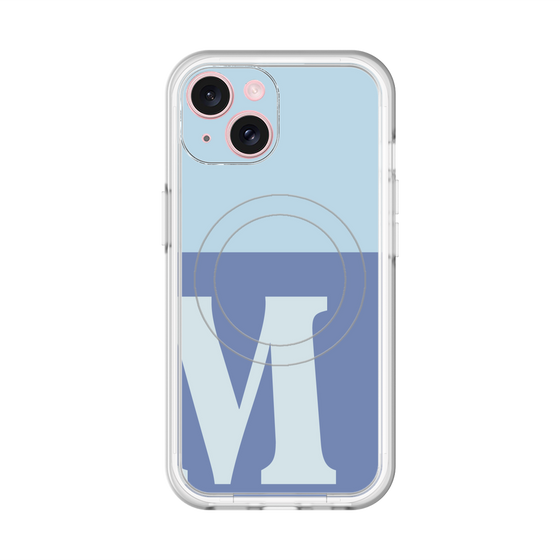 スリムプロテクションプレミアムケース with MagSafe［ オリジナル - initial two tone - M blue ］