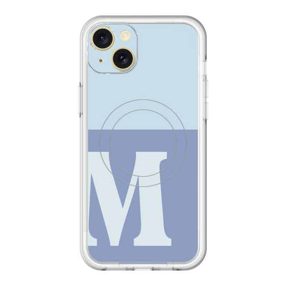 スリムプロテクションプレミアムケース with MagSafe［ オリジナル - initial two tone - M blue ］