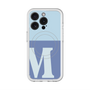 スリムプロテクションプレミアムケース with MagSafe［ オリジナル - initial two tone - M blue ］