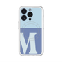スリムプロテクションプレミアムケース with MagSafe［ オリジナル - initial two tone - M blue ］