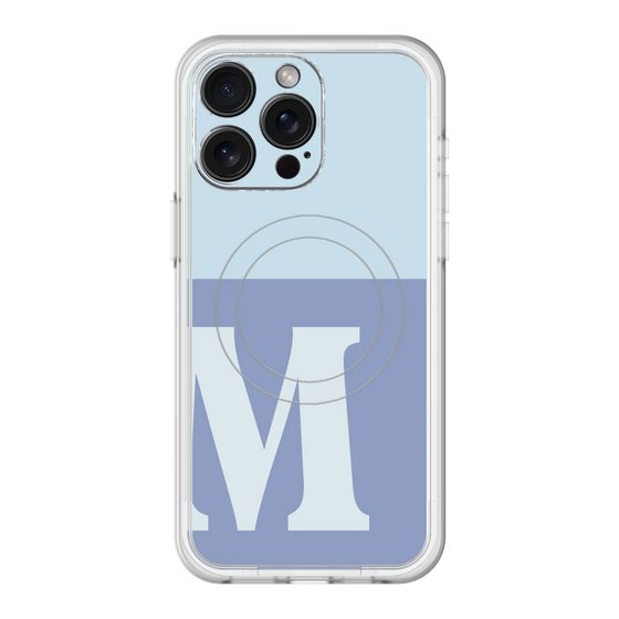 スリムプロテクションプレミアムケース with MagSafe［ オリジナル - initial two tone - M blue ］